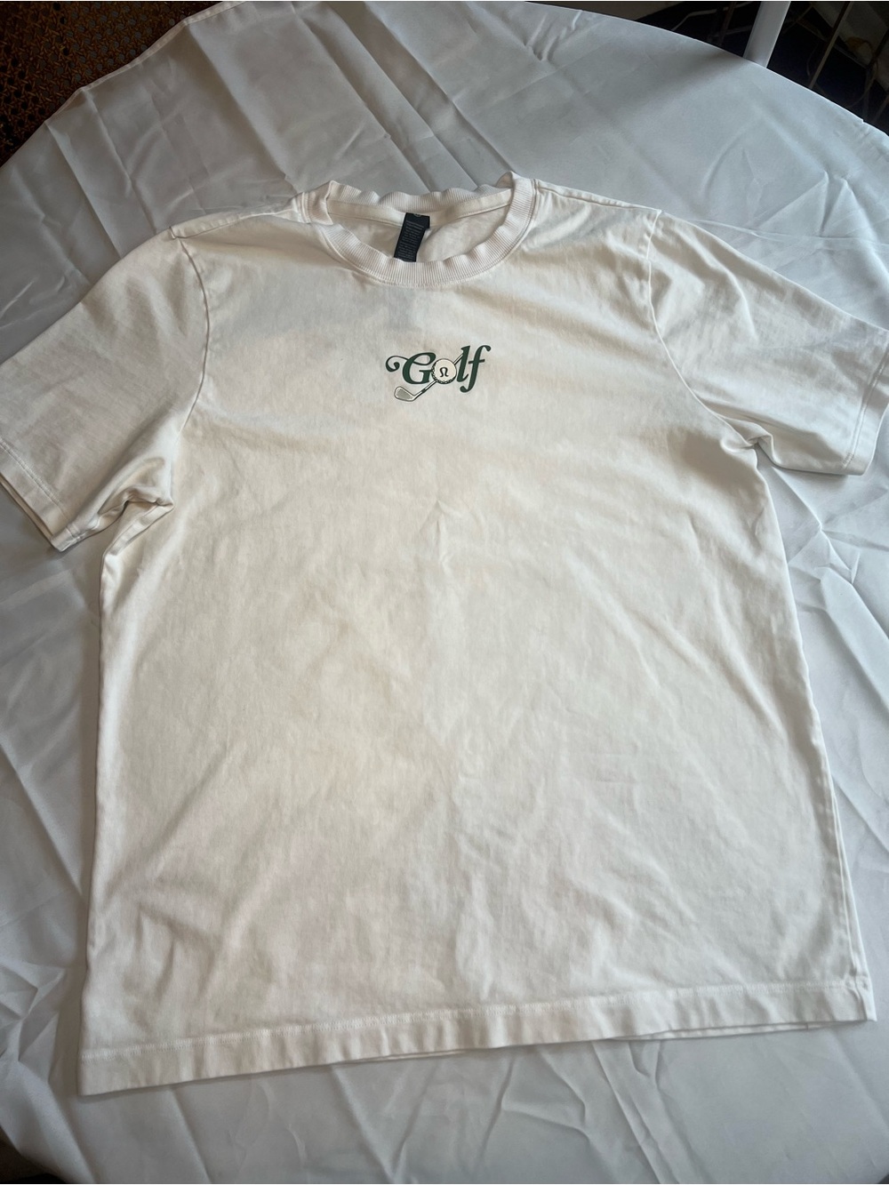 lululemon athletica White Tee with Green 'Golf' Script